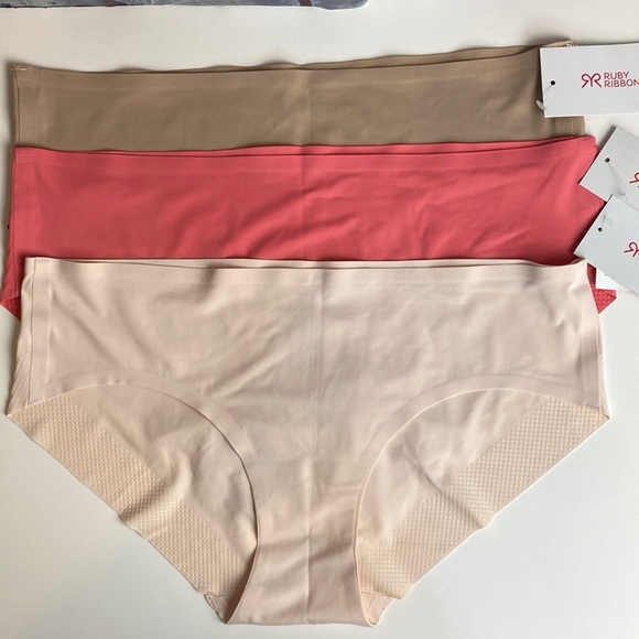 RUBY RIBBON NWT Second Skin Full Brief Panty Bundle-3 Pairs Cream Tan Pink NEW - Picture 1 of 12